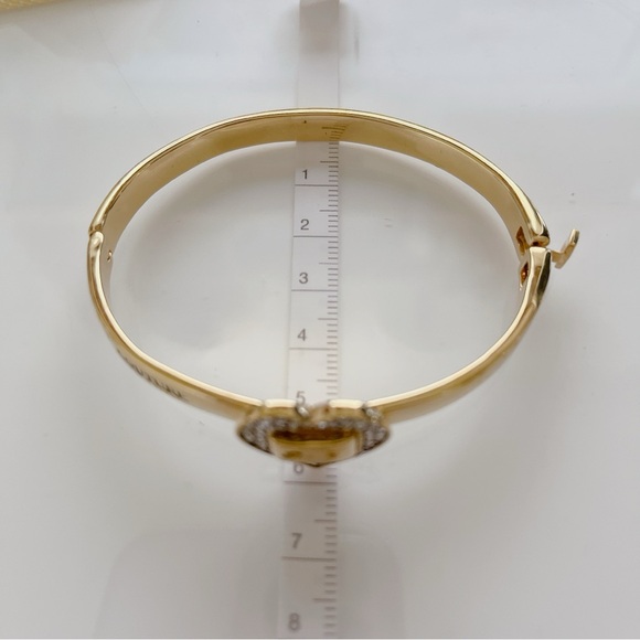 Juicy couture pave heart gold hinged bracelet - Picture 7 of 7